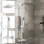 Aica mitigeur de douche thermostatique exposé salle de bain tête double grand ensemble de barre carrée ... Aica mitigeur de douche thermostatique exposé salle de bain tête double grand ensemble de barre carrée ...