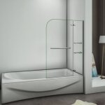Pare - baignoire - aica - 100x140cm - verre tremp� 5mm - pivotant - installation r�versible