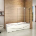 Aica pare - baignoire 110x140cm pare - douche pliant en 5mm verre tremp et transparent