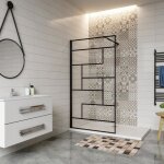 Aica paroi de douche � litalienne 120x200cm en 8mm verre anticalcaire style moderne avec une barre de ...