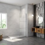 Aica paroi de douche à litalienne 70x190cm en 6mm verre avec bandes horizontales sérigraphiées paroi ... Aica paroi de douche à litalienne 70x190cm en 6mm verre avec bandes horizontales sérigraphiées paroi ...