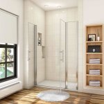 Aica porte de douche battante 115x197cm porte battante avec 1 élément fixe en 6mm verre anticalcaire Aica porte de douche battante 115x197cm porte battante avec 1 élément fixe en 6mm verre anticalcaire