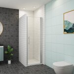 Aica porte de douche pivotante 90x187cm installation en niche