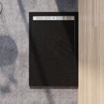 Aica receveur de douche  poser 120x80cm antidrapant noir anthracite