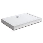 Aica receveur de douche blanc 120x70cm rectangulaire estra - plat avec le kit de plinthe 8 pieds la bonde ...