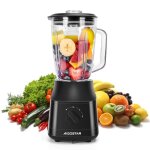 Aigostar blender mixeur bol verre 15 l avec 4 lames en revtement en titane puissance 800 w 2 vitesses ...