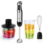 Aigostar buckle - mixeur plongeant 4 en 1 de 1000wmini hachoir fouet et bol doseur. lames en inox 304 ...