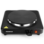 Aigostar gem - plaque de cuisson portable rchaud lectrique 1500w. en fonte thermostat 5 niveaux protection ...