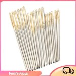 Aiguilles  coudre - dilwe - 18 pices - acier inoxydable - grand chas - faciles  enfiler