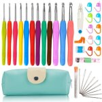 Aiguilles  crochet - kit de 12 pcs - poigne en caoutchouc - multicolore - ergonomique