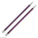 Aiguille  tricoter aluminium color 40 cm - 12 mm - violet fonc - 1 paire