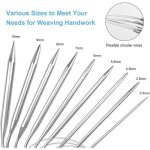 Aiguilles � tricoter circulaire2. 5mm - 10mm souple acier inoxydable aiguille de chandail avec fil double ...