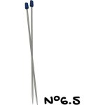 Aiguilles  tricoter mtal - 30cm / numro 6