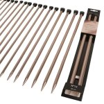 Aiguilles  tricoter - prestige - aluminium - 40 cm - couleur or et rose - idales pour vos projets de ...