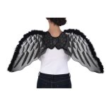 Ailes ange noir 43cmx1m argent