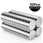 Aimant nodyme - prettop - 52 pices - ronds 10x3 mm - forte adhsivit - rsistance  loxydation
