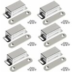 Aimants de porte pour meubles - mich - acier inoxydable - 10 kg - lot de 6 - vis incluses - 45x15x15 ...