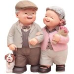 Aimer personnes �g�es couple figurines r�sine de mariage anniversaire statues vieillesse vie g�teau toppers ...