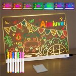 Aimiuvei tablette lumineuse dessin tableau lumineux message led 35x25cm effa�able 7 color�s 7 stylos ...