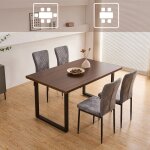 Ainpecca - lot de 4 chaise de salle � manger en simili - cuir dossier haut sans accoudoirs pieds en m�tal(gris ...