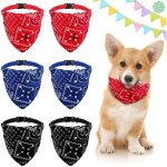 Aipaide 6pcs chien bandana collier sangle r�glable foulard triangle bavoirs pour petits chiots chats ...