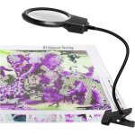 Aipaide loupe lumire led pour peinture diamant 5d, avec clip et col flexible, outils pour peinture diamant ...