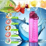 Air gourde avec 5 pods 1000ml bouteille deau parfum�e gout fruit� �cologique sans bpa capsules de saveursporte ...