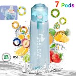 Air gourde bouteille deau 650ml parfum�e up fruits - sans bpa - avec 7 dosettes de saveur et paille - ...