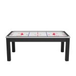 Air hockey convertible en table  manger - 8 personnes - noir grain surface blanche