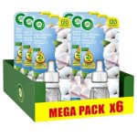 Air wick lot de 6 recharges diffuseur dsodorisant electrique huiles essentielles coton et orchide