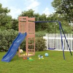 Aire de jeux dext�rieur en bois - vidaxl - bois de douglas massif - 242x335x207 cm - toboggan ondul�