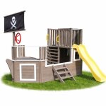 Aire de jeux enfant - ginger home bateau pirate - toboggan - bac � sable int�gr� - structure bois massif ...