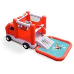 Aire de jeux gonflable pour enfants - style camion de pompiers avec toboggan pistolets  eaux et panier ...