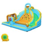 Aire de jeux gonflable - lalaho - ch�teau gonflable pour enfant avec gonfleur 450w double toboggan mur ...