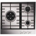 Table gaz - airlux - at635hix - 3 brleurs - acier inoxydable - avant