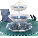 Aisitin fontaine d�corative diy - fontaine solaire 35 w - 3 niveaux dalimentation - pour lext�rieur - ...