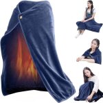 Ajw - couverture chauffante �lectrique 100 x 70 cm ch�le chauffant �lectrique en flanelle �paisse usb ...