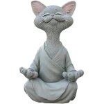 Ajw - statue de chat mditant ? bouddha chat heureux fantaisie statue de chat bouddha de mditation statue ...