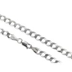 Aka bijoux - collier homme argent fin sterling 925 plaqu rhodium - chane maille gourmette 5. 6 mm - ...