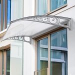 Akalnny 100x100cm auvent de porte marquise abri protection contre la pluie et uv