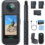 Akaso 360 kit de camera sport � 360� avec 5. 7k avec carte m�moire 256go 48mp 1 / 2 72mp photo supersmooth ...