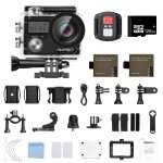 Akaso brave 4 cam�ra sport etanche 40m 4k wifi 20mp avec carte m�moire 64 go ultra hd �cran lcd 2 batteries ...