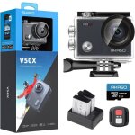 Akaso v50x cam�ra de sport avec carte m�moire microsdxc u3 128go 4k hd 30fps 20mp stabilisateur avec ...