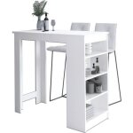 Akord table de bar pour le tabouret blanche 115 cm couleur blanc mat - 115x50x103 cm