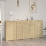 Buffet - akozon - 160x36x75 cm - ch�ne sonoma - agglom�r� - 4 portes et 2 tiroirs