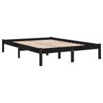 Akozon cadre de lit noir bois de pin massif 140x190 cm - ako7867917013447