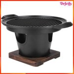 Akozon mini gril barbecue portable au charbon sans fum�e - po�le aluminium & bois d�montable camping