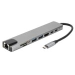 Akozon station daccueil de type c hub 8 en 1 type - c vers hdmi rj45 pd station daccueil usb hub de type ...