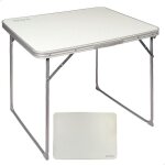 Table pliante - aktive - camping - 80x80x70 cm - blanc - portable avec poign�e