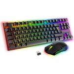 Pack gaming - akuma - sentai c03 wl - clavier tkl azerty - souris sans fil 3200 dpi - r�tro�clair�